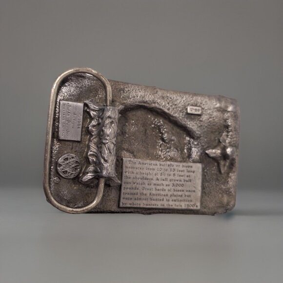 Lot of 3, Vtg Sisiyou Pewter Belt Buckles 2-1988 & 1984, Retro Western Cowboy - Picture 4 of 6